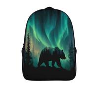 kaiyun Aurora Boreale boreale Zaino Bambina Scuola Orso Nero Elementare Zainetto Asilo Bambino Zaini Scuole Media Zainetti Ragazzi Ragazza 16 inch