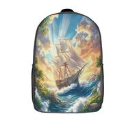 kaiyun Barca a vela in mare Sacchetti Di Scuola,Borsa Da Scuola Asilo,Avventura oceanica fantasy Ragazzi Per La Scuola Per Ragazze,Zaino Da Viaggio Alla Moda 17inch
