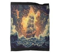 kaiyun Barca a vela in una tempesta Coperte Nuvole ondeggianti e fulmini acuti Coperte Morbide E Leggere Per Tutte Le Cervoioni Lenzuola Casa E Viaggio 80x90inch(200x230cm)