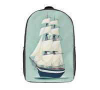 kaiyun Barca a vela Per La Scuola E Da Viaggio Per Bambini Zaino,Sacchetti Di Scuola Con Stampa 3D Verde brillante semplice Motivo 17inch