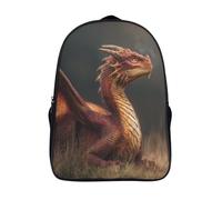 kaiyun Beautiful Drago Lying on The Grass Zaino Bambini, Borsa Da Scuola Ragazzi E Ragazze Zaini Con Tasche Laterali Per Adolescenti 16 inch