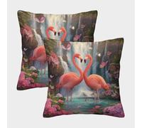 kaiyun Beautiful Fenicotteros Fodere Per Cuscini Magnifiche cascate Decorativi Per La Casa Adatti Per Ragazzo/ragazza Soggiorno Camera Da Letto Divano Poltrona 40x40cm 2 Pacchi