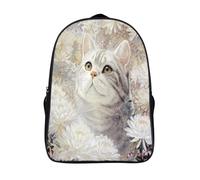 kaiyun Beautiful Gatto Sacchetti Di Scuola Wonderful Winter Fiori in Bloom Elementare Ragazzi Bambina Zaino Asilo Bambino Zaini Scuola Bambini Zainetto 16 inch