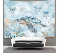 kaiyun Beautiful Tartaruga marina Arazzo Barriera corallina And Meduse Arazzi Biancheria Da Letto Copriletto Dormitorio Camera Da Letto Decorazione Da Parete 180cmx230cm