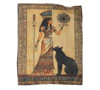 kaiyun Bellissima dea egizia antica Coperta Stampata in 3D Leopardo Copriletto Di Design Biancheria Da Letto in Microfibra Morbida E Calda Biancheria Da Letto Per Divano 80x90inch(200x230cm)