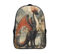 kaiyun Black Drago Zaino Bambini,Città del Lago Tatra Borsa Da Scuola Ragazzi E Ragazze Zaini Con Tasche Laterali Per Adolescenti 16 inch