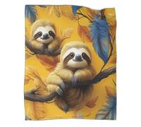 kaiyun Bradipi su un ramo Coperta Per Adolescente Stampata Soffice Lenzuola in Peluche,morbida E Confortevole,adatta Per Divano Letto 80x90inch(200x230cm)