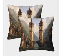 kaiyun Campanili medievali si ergono su entrambe le sponde del fiume Fodera Per Cuscino Decorazione 50x50cm 2 Pacchi Decorazione Della Casa Regalo Per Divano Del Soggiorno