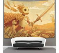 kaiyun Campo di Grano Dorato Arazzo Da Parete Con Stampa Digitale, in Morbido Tessuto in Microfibra,decorazione Per Camera, Motivo:Cavaliere dell'avena,130cmx150cm