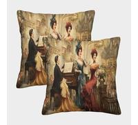 kaiyun Cantante d'opera ungherese Fodera Per Cuscino Uomo che suona il pianoforte Decorazione Della Casa Soggiorno Camera Da Letto 40x40cm 2 Pacchi