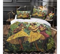 kaiyun Canzone samba Copripiumino 3D Danza nella giungla Stampata Con Cerniera E Federa,Biancheria Da Letto Set 3 Pieces in Microfibra Per Per La Casa E L'hotel Super King（260x220cm）