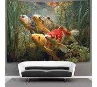 kaiyun Carpe koi che nuotano tra i canneti Arazzo Appendere Alla Parete, Arte Murale Estetico Per La Decorazione Della Casa,per Soggiorno,camera Da Letto,100cmx150cm