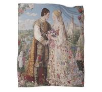 kaiyun Castello e fiori-Bella storia d'amore Coperta Super Morbida Lenzuola in Flanella Da Viaggio Scaldino E Confortevole,50x60inch(127x152cm)