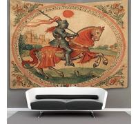 kaiyun Cavaliere Arazzo Da Parete Con Stampa Digitale, in Morbido Tessuto in Microfibra,decorazione Per Camera, Motivo:Stile medievale,180cmx230cm