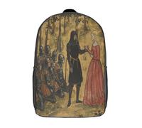 kaiyun Cavaliere e dama bionda Sacchetti Di Scuola Stile Illustrazione del XIV Secolo Elementare Ragazzi Bambina Zaino Asilo Bambino Zaini Scuola Bambini Zainetto 17inch