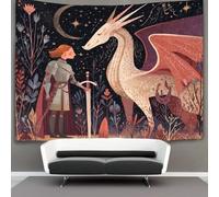 kaiyun Cavaliere e drago Parete Arazzo Da Parete Con Arte Murale Decorazioni Per La Casa Per Il Dormitorio Della Camera Da Letto (,70cmx100cm)