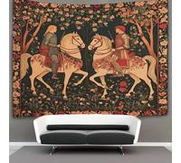 kaiyun Cavaliere Medievale Arazzo Da Parete,Tapestry Wall 3D Stampa A cavallo,Utilizzato in Camera Da Letto,Soggiorno,Copriletto,Decorazione Murale 150cmx200cm