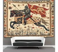kaiyun Cavaliere Medievale on Horse Arazzi Estetica - Arazzo Da Parete Indie Decorazione Della Stanza Arte medievale Style Appeso A Parete, Arte Da Parete 70cmx100cm