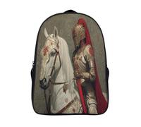 kaiyun Cavaliere medievale Per La Scuola E Da Viaggio Per Bambini Zaino,Sacchetti Di Scuola Con Stampa 3D Beautiful White Armored WarCavallo Motivo 16 inch