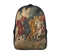 kaiyun Cavaliere scheletro Borsa Da Scuola Stile di pittura rinascimentale classica Stampato in 3D Zainetto Sacchetti Di Scuola Bambino Zaino Per Ragazzi Ragazze Zaini 16 inch
