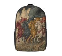 kaiyun Cavaliere scheletro Sacchetti Di Scuola Stile di pittura rinascimentale classica Elementare Ragazzi Bambina Zaino Asilo Bambino Zaini Scuola Bambini Zainetto 17inch