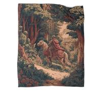 kaiyun Cavaliere sul sentiero della foresta Coperta Da Campeggio Esterna Stampata Calda,morbida E Traspirante Copriletto Per Camera Da Letto Quattro Stagioni 60x80inch(150x200cm)