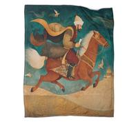 kaiyun Cavalieri all'epoca di Gengis Khan Coperta Lenzuola Per Dormitorio Di Nuova Concezione,morbida,confortevole,soffice,adatta A Tutte Le Stagioni 70x80inch(180x200cm)