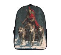 kaiyun Cavalleria medievale Zaini Per Bambini Canes Pulling Sleds Stampato in 3D Leggero Zainetto Borsa Da Scuola Elementare Per Ragazzi Ragazze 16 inch