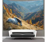 kaiyun Cavalli, collina autunnale Arazzo Appendere Alla Parete, Arte Murale Estetico Per La Decorazione Della Casa,per Soggiorno,camera Da Letto,150cmx200cm