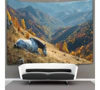 kaiyun Cavalli, collina autunnale Arazzo Appendere Alla Parete, Arte Murale Estetico Per La Decorazione Della Casa,per Soggiorno,camera Da Letto,100cmx150cm