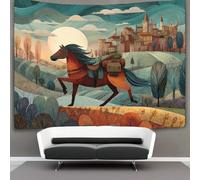 kaiyun Cavalli: un viaggio dalla campagna alla città Arazzo Da Parete,Tapestry Wall 3D Stampa,Utilizzato in Camera Da Letto,Soggiorno,Copriletto,Decorazione Murale 150cmx200cm