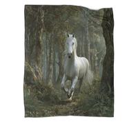 kaiyun Cavallo bianco che corre nel bosco Coperta in Flanella Coperte Morbide E Leggere Per Tutte Le Stagioni Lenzuola Casa E Viaggio 50x60inch(127x152cm)