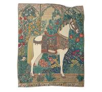 kaiyun Cavallo, Motivo Floreale e Geometricooo Ropa Cama Suave Con Estampado 3D Stile in miniatura persiano Manta Adecuada Para Sala De Estar,dormitorio,sofá,cálido Y Cómodo 60x80inch(150x200cm)