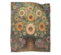 kaiyun C'è un volto al centro del fiore - Coperta Calda E Versatile Per Divani,La grande quercia Trapunta Da Viaggio Morbida E Accogliente,60x80inch(150x200cm)