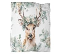 kaiyun Cervo acquerello con una corona in testa Coperta Lenzuola Per Dormitorio Di Nuova Concezione,morbida,confortevole,soffice,adatta A Tutte Le Stagioni 50x60inch(127x152cm)