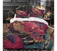 kaiyun Chinese Drago Morbido Set Di Biancheria Da Letto Set 3D Motivo Stampata Copripiumino E La Federa Del Cuscino, Per Ragazzo,ragazza Super King（260x220cm）