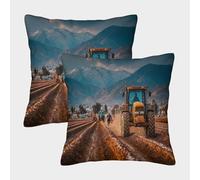 kaiyun Ci sono trattori e contadini nei campi Fodera Per Cuscino Cuscino Copricuscini Per Soggiorno Camera Da Letto Casa 40x40cm 2 Pacchi