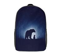 kaiyun Cielo Notturno, Mamma Orsa Polare e Cucciolo Per La Scuola E Da Viaggio Per Bambini Zaino,Sacchetti Di Scuola Con Stampa 3D Motivo 17inch