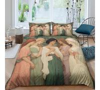 kaiyun Cinque donne, stile artistico classico vittoriano Copripiumino Set Di Per Stampa 3D, in Microfibra, Con Federe Biancheria Da Letto Per Ragazzi E Ragazze Single（135x200cm）