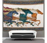 kaiyun Cinque splendidi cavalli galoppano attraverso il campo Arazzo Per Camera Da Letto Estetico, Da Appendere Alla Parete Per La Decorazione Della Casa 180cmx230cm