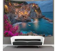 kaiyun Cinque Terre, Pastel-colored Houses Arazzo Da Parete Arazzi Da Appendere Alla Parete Camera Da Letto Decorazioni Per La Casa 100cmx150cm