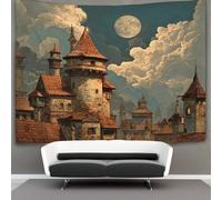 kaiyun Città medievale Arazzo Per Camera Da Letto Estetico, Da Appendere Alla Parete Per La Decorazione Della Casa 150cmx200cm