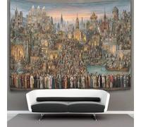 kaiyun Città moderna e anfiteatro romano Arazzo Cattedrale medievale europea Arazzi Biancheria Da Letto Copriletto Dormitorio Camera Da Letto Decorazione Da Parete 70cmx100cm