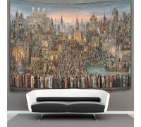 kaiyun Città moderna e anfiteatro romano Tappeto,arazzo Da Parete,Decorazione Parete Per La Casa Tappezzeria Con Stampa in Alta Definizione (Cattedrale medievale europea) 130cmx150cm