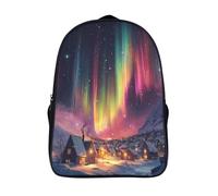 kaiyun Ciudad nevada Zaini Snug,Zaino,per Scuola,sport E Viaggi Espectáculo de luces de Aurora Zainetto Per Fetto Bambini 16 inch