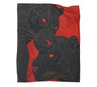 kaiyun Close-up of The Heads of Two Black Panthers with Red Eyes Coperte Coperta Da Viaggio Super Morbida,leggera,calda E Confortevole 70x80inch(180x200cm)