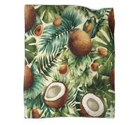 kaiyun Cocco tropicale Coperta Da Campeggio Esterna Stampata Calda,morbida E Traspirante Motivo a foglie tropicali Copriletto Per Camera Da Letto Quattro Stagioni 60x80inch(150x200cm)