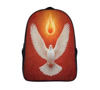 kaiyun Colombe bianche spiegano le ali e si librano, fiamme Zainetti Per Bambini,Elementare Adolescenti Cartella Scuola Casual Zaini Ragazzi Ragazze Backpack 16 inch