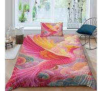 kaiyun Colorato Fenice Morbido Set Di Biancheria Da Letto Set 3D Motivo Nuvole Stampata Copripiumino E La Federa Del Cuscino, Per Ragazzo,ragazza Single（135x200cm）