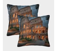 kaiyun Colosseo a Roma, edificio storico Federa Per Cuscino 3D Scatola Per Cuscino Stampata Adatta Per La Decorazione Della Casa Soggiorno Auto 50x50cm 2 Pacchi